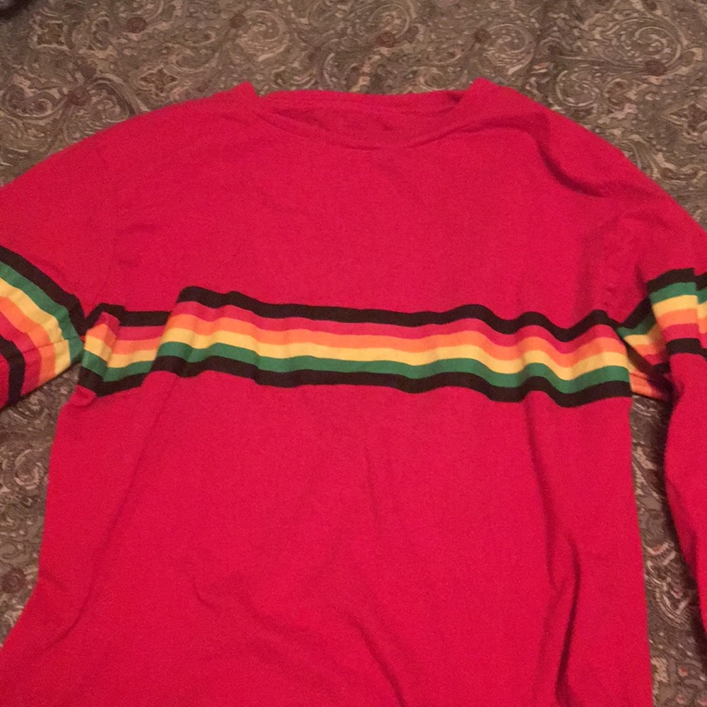 Rainbow print long sleeve shirt